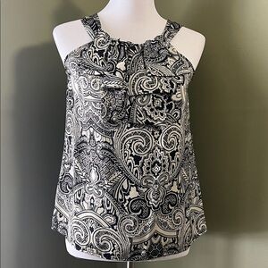 Tan & Black Paisley Top
